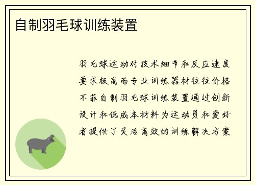 自制羽毛球训练装置